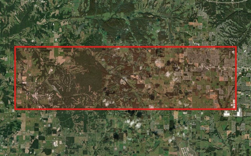 Satellite map for: Centerton Sewer Plans: What a $100 Million Floor Means for Land