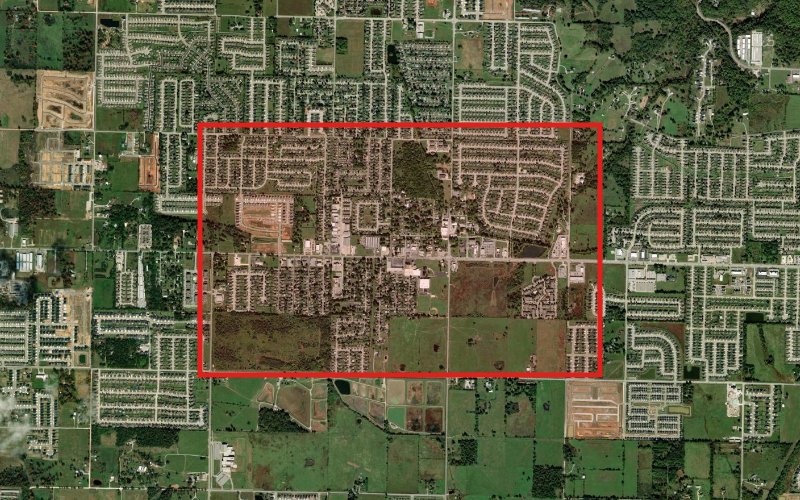 Satellite map for: Centerton Grew 66% in Six Years. Sewer Is the Only Item Without a Date.
