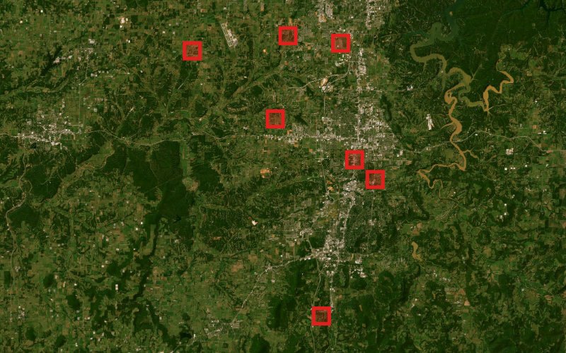 Satellite map for: Land in Benton and Washington Counties Sold 11 Times Apart Per Acre in 2026