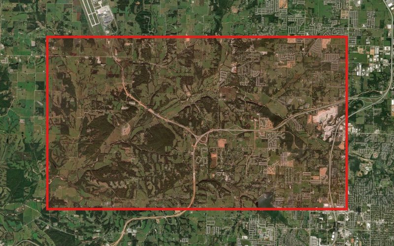 Satellite map for: I-42 Is Open in Arkansas: Eleven Miles, $400 Million, Two More Phases to Watch